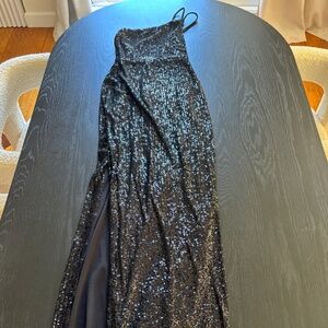 Sequin Black Tie Dress